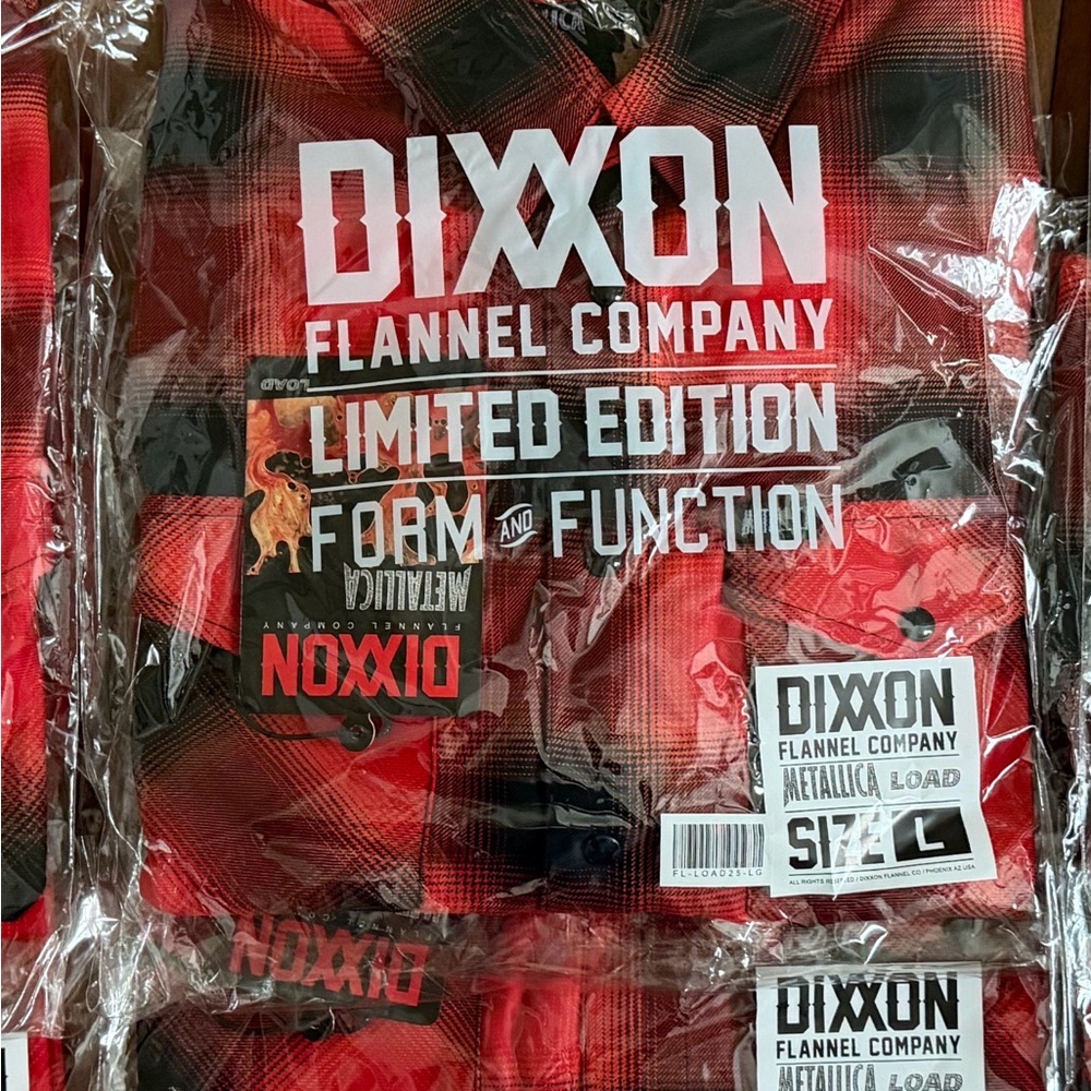 SOLD OUT. METALLICA Load Large DIXXON Limited Edition Red and Black Flannel